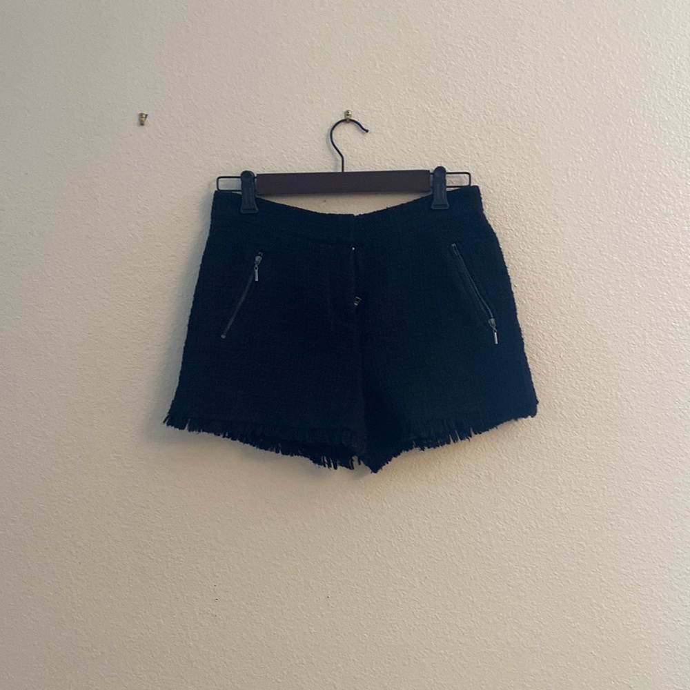 Rebecca Taylor Black Tweed Shorts